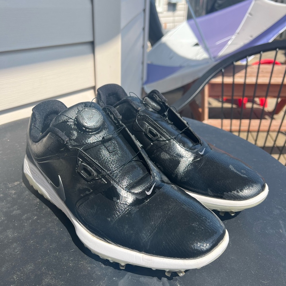 NIKE Vapor Pro Boa Black Silver White Golf Shoes Cleats